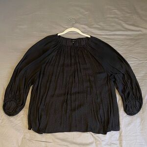 Worthington Black Blouse with Textured Design